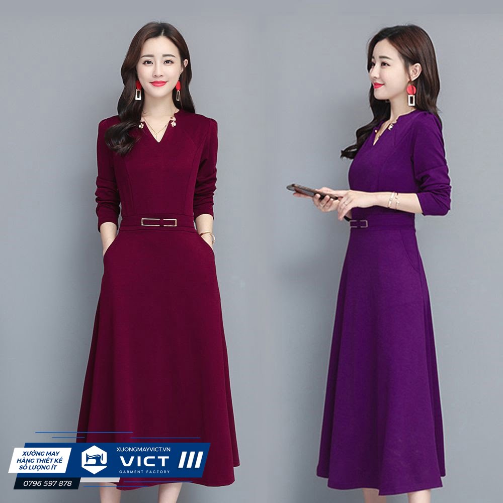 Đầm Hàn Quốc tại các xưởng may đầm giá rẻ TPHCM 