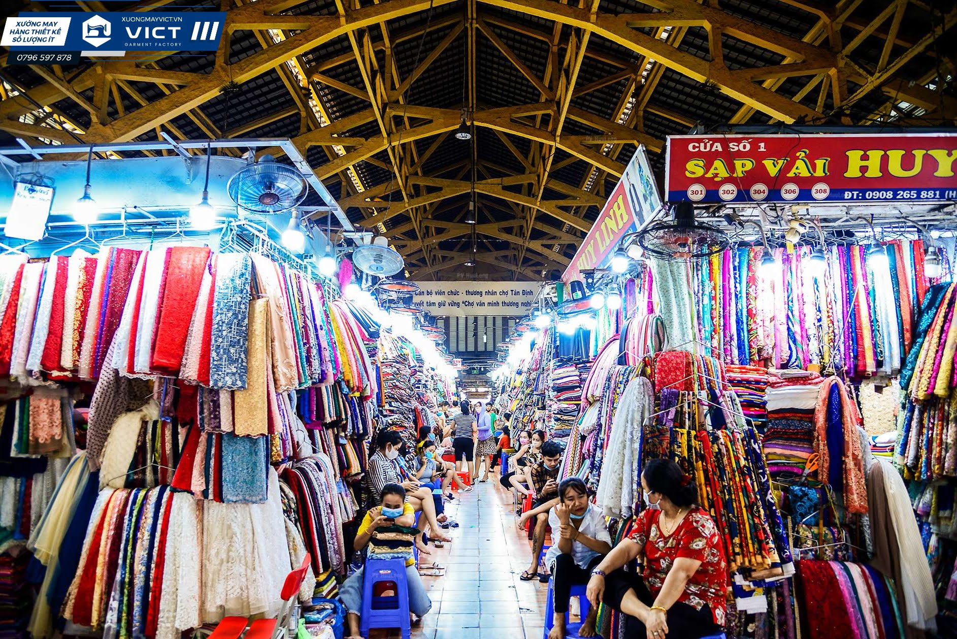 Chợ bán vải áo dài Tân Định tại TPHCM