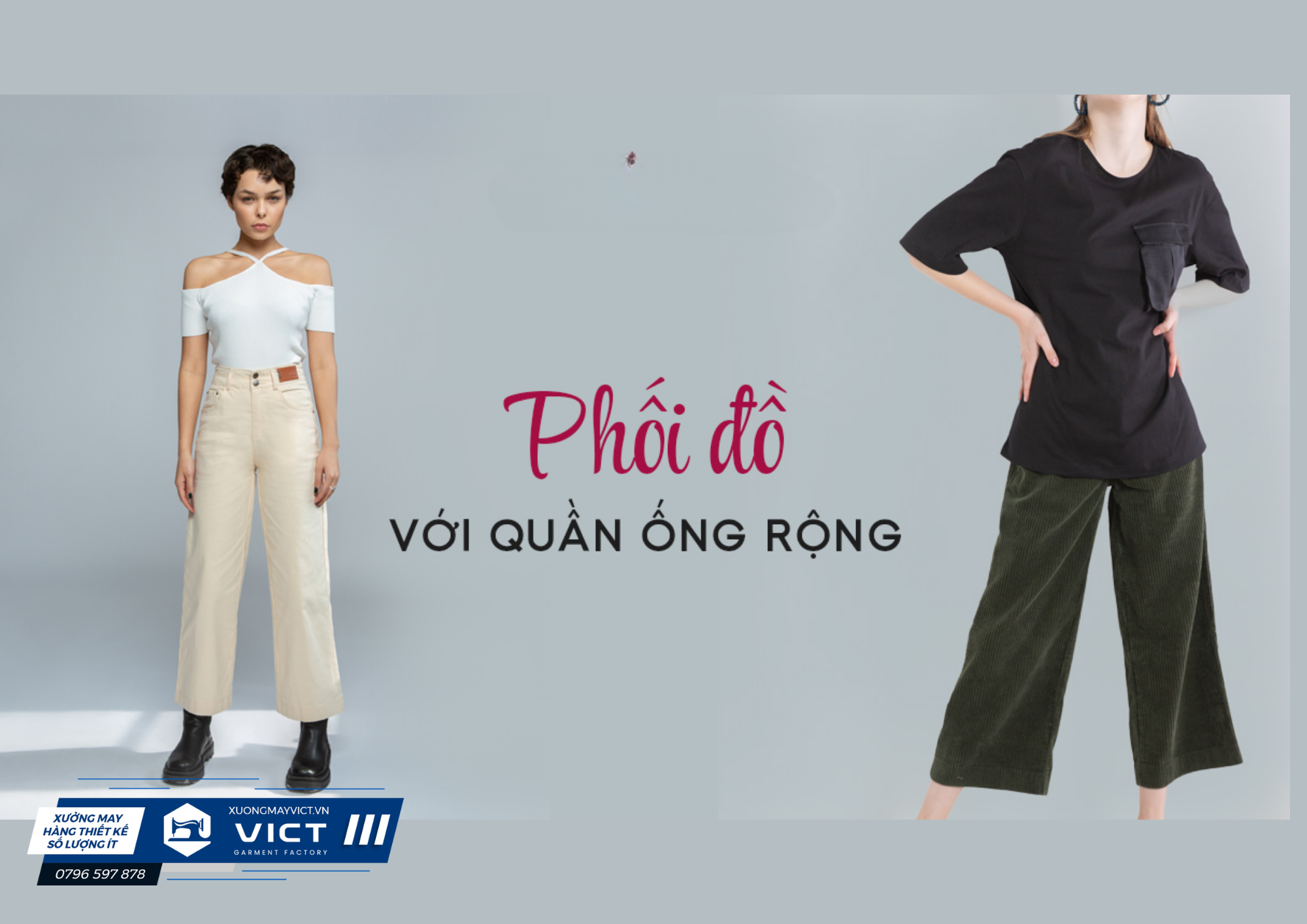 Cách phối đồ. với quần ống rộng