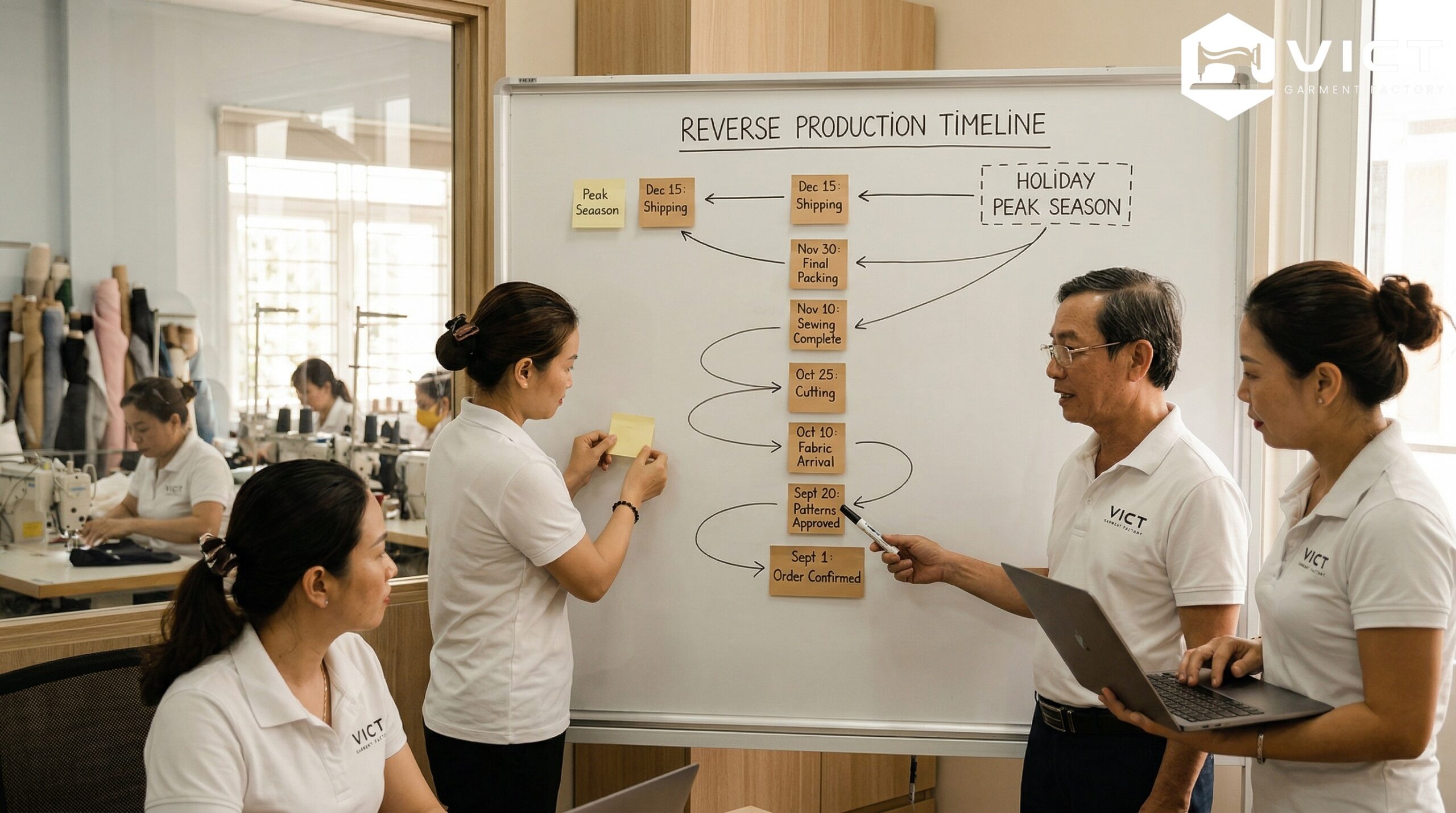Lập timeline ngược để may hàng kịp mùa cao điểm