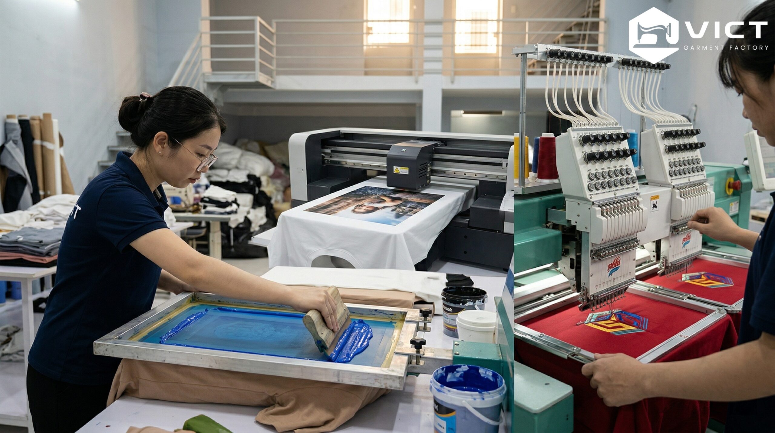 Tổng quan 3 phương pháp in thêu trên vải phổ biến nhất phương pháp in thêu trên vải