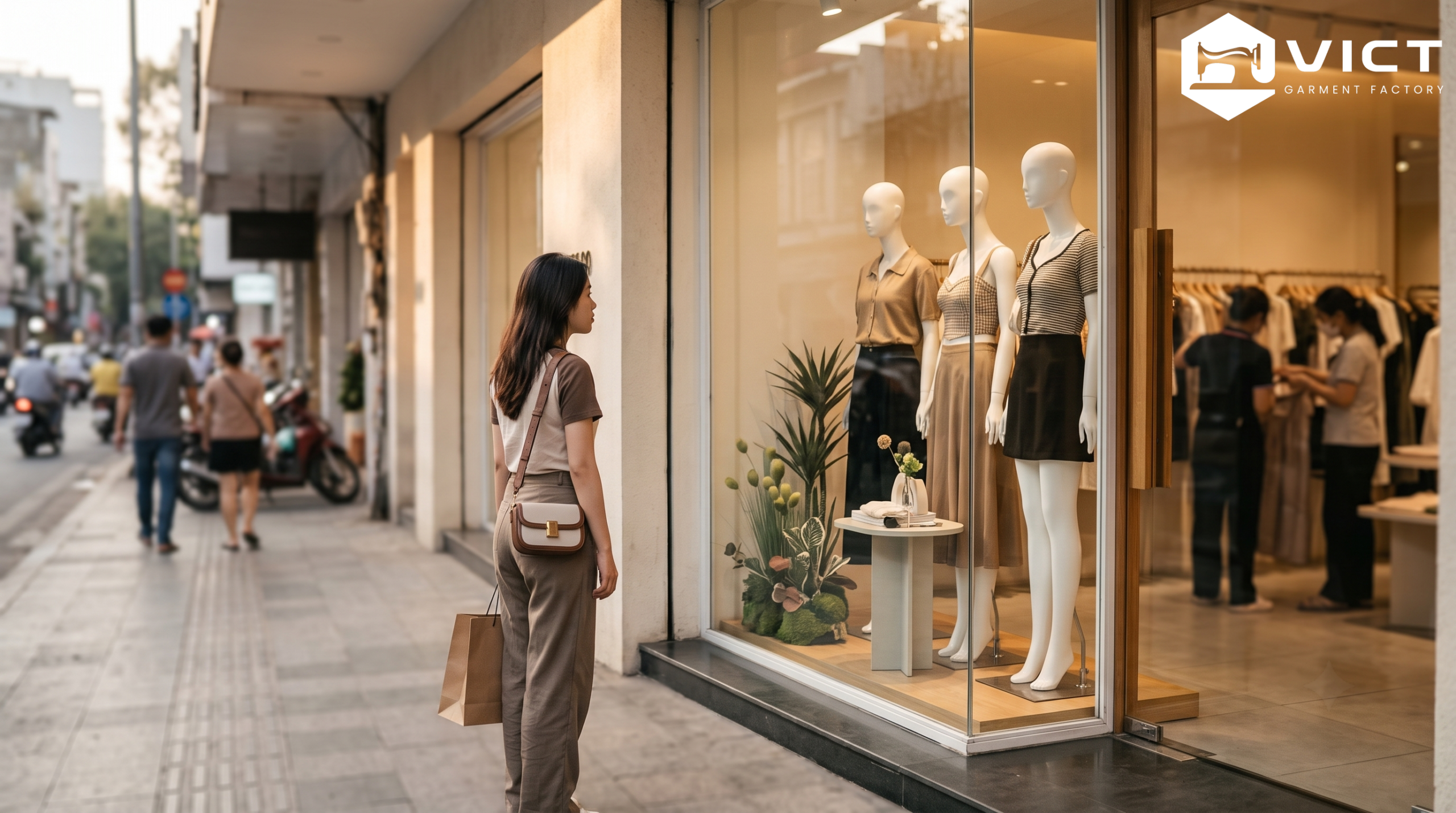 Bố trí manocanh trong thiết kế shop thời trang để kéo khách từ ngoài vào trong Bố trí manocanh trong thiết kế shop thời trang để kéo khách từ ngoài vào trong