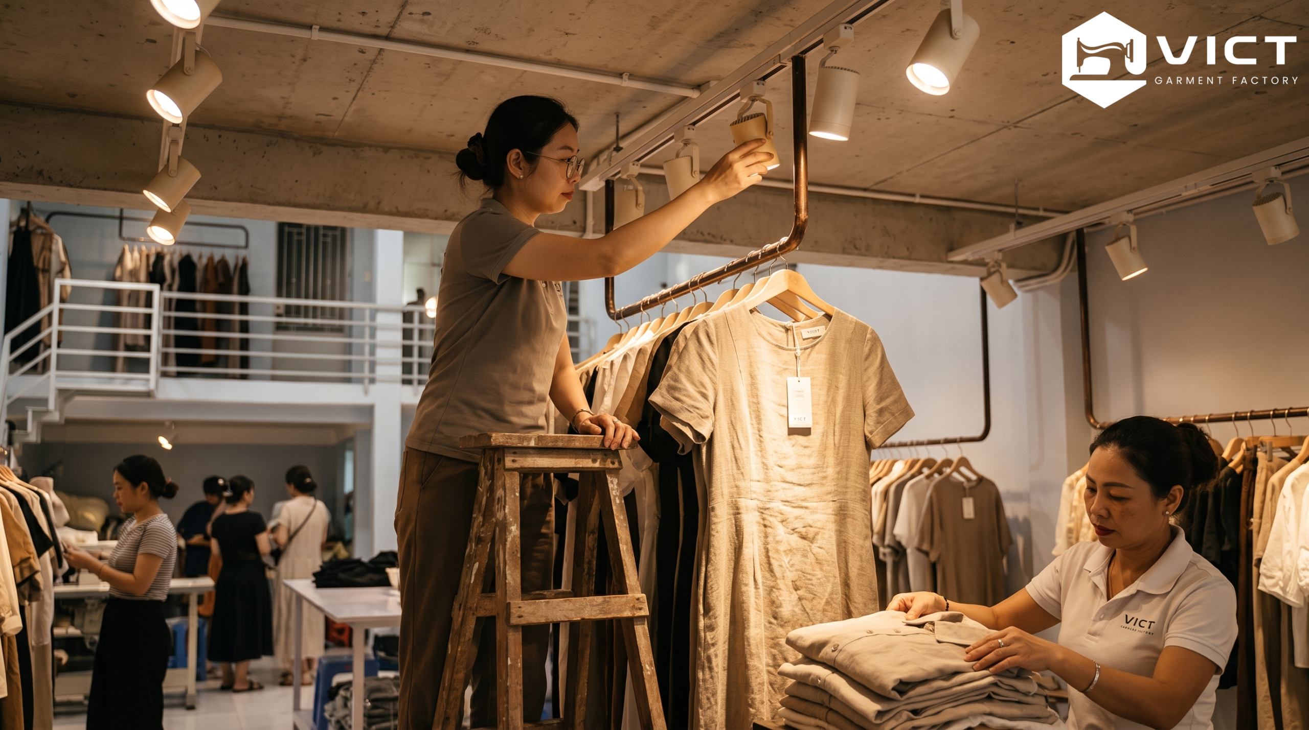 Cách bố trí đèn rọi shop quần áo để sản phẩm nổi bật Cách bố trí đèn rọi shop quần áo để sản phẩm nổi bật