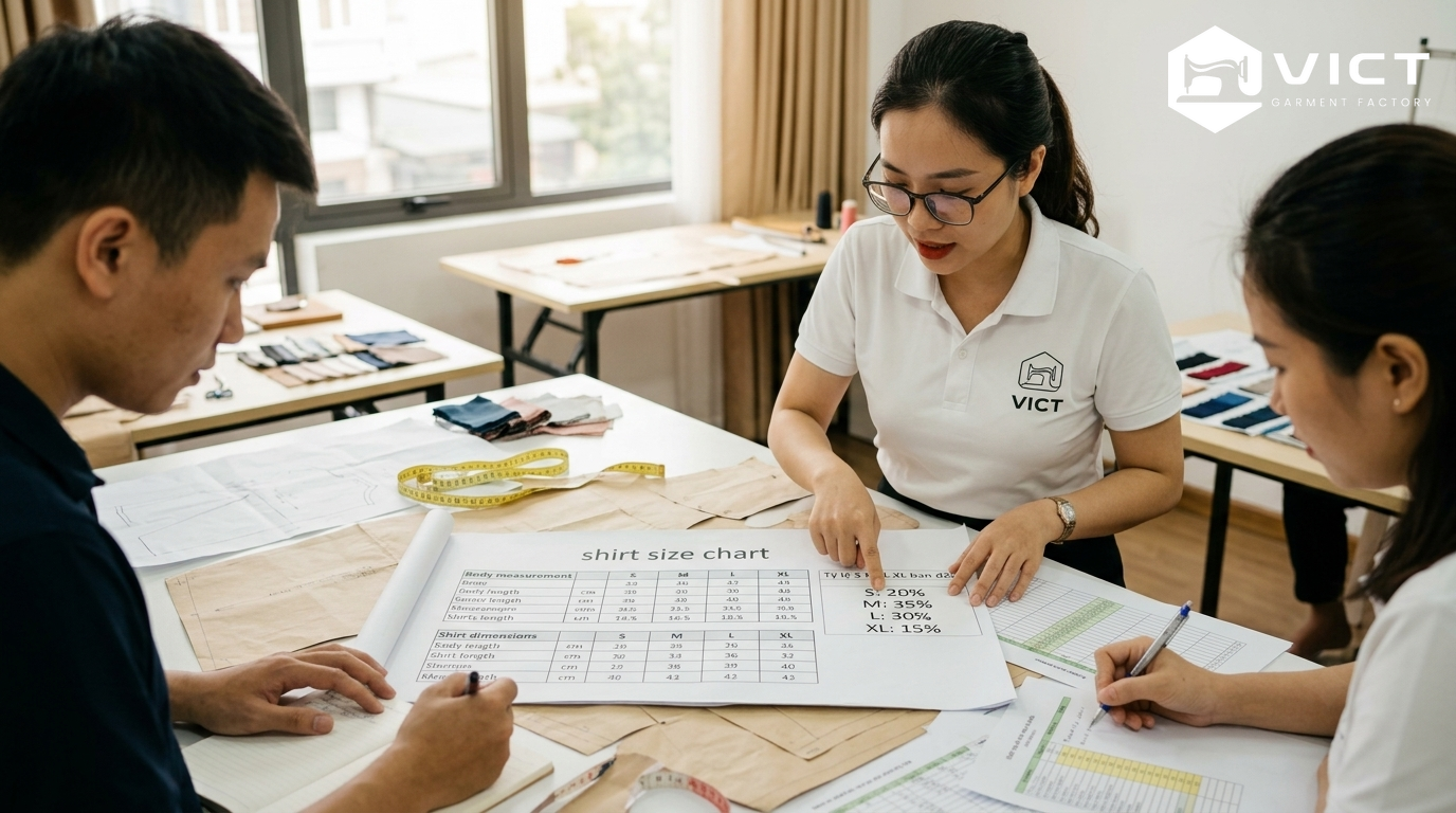 Cách dùng bảng size áo để xây tỷ lệ S M L XL ban đầu Cách dùng bảng size áo để xây tỷ lệ S M L XL ban đầu