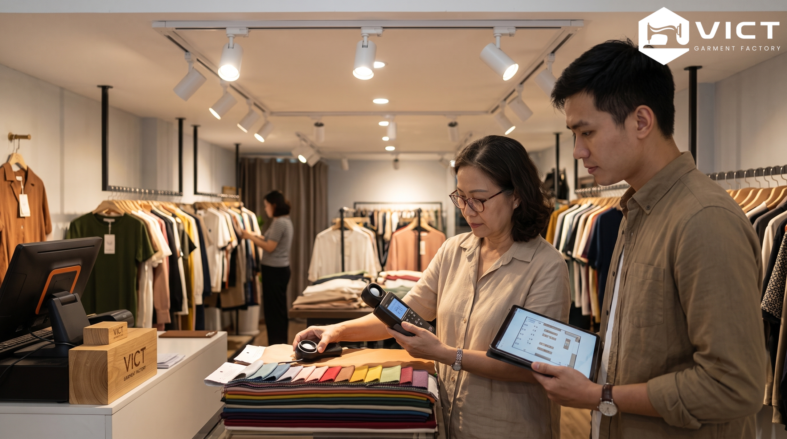 Đo hiệu quả đèn rọi shop quần áo và thiết kế không gian sau vận hành Đo hiệu quả đèn rọi shop quần áo và thiết kế không gian sau vận hành