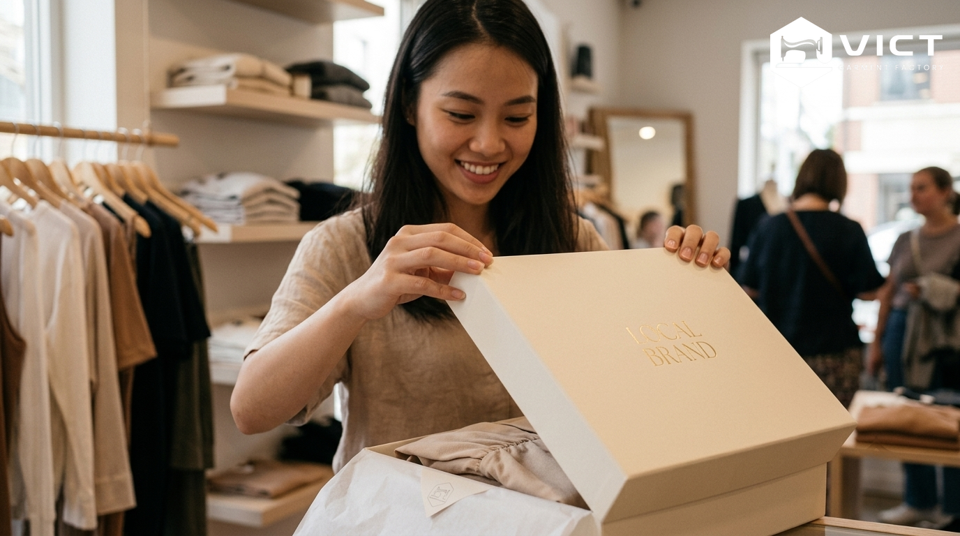Vì sao in hộp giấy nắp gài giúp Local Brand trông cao cấp hơn in hộp giấy